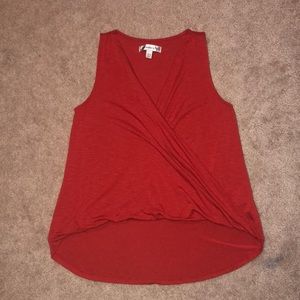 NWOT Abercrombie and Fitch red front wrap top
